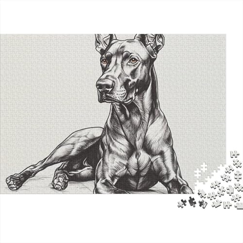 Dobermann 1000 Teile Puzzles Puzzle Erwachsene Pädagogisches Spiel Herausforderung Wohnungseinrichtung Schöne Geschenkidee 1000pcs (75x50cm) von VGDKAOBM