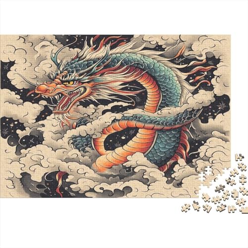 Drache 1000 Teile Puzzle Puzzles Für Erwachsene Pädagogisches Spiel Herausforderung Wohnungseinrichtung Schöne Geschenkidee 1000pcs (75x50cm) von VGDKAOBM