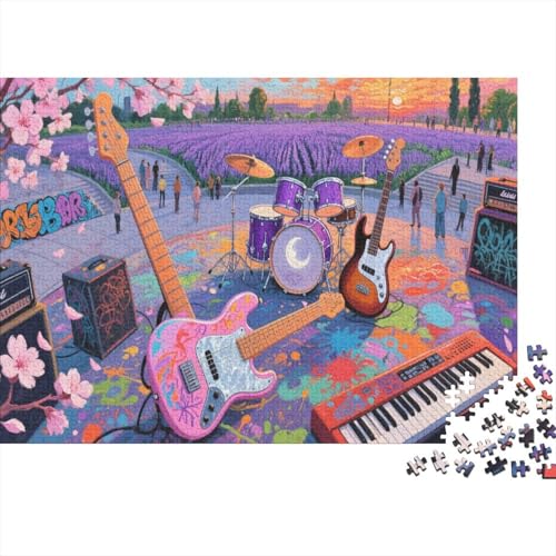 E-Gitarre 1000 Stück Puzzle Puzzle Erwachsene Felsen Instrument Pädagogisches Spiel Herausforderung Home DekoRatteion Für Erwachsene Und Kinder Ab 14 Jahren 1000pcs (75x50cm) von VGDKAOBM