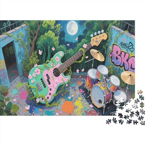 E-Gitarre 1000 Stück Puzzle Puzzle Erwachsene Felsen Instrument Pädagogisches Spiel Herausforderung Home DekoRatteion Schöne Geschenkidee 1000pcs (75x50cm) von VGDKAOBM