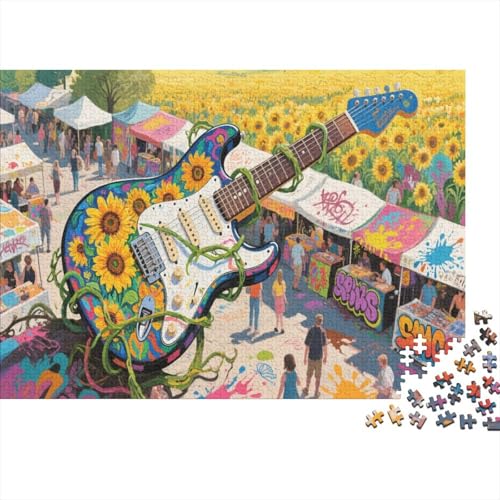 E-Gitarre 1000 Stück Puzzle Puzzle Erwachsene Felsen Instrument Puzzlespiel-Herausforderung Pädagogisches Spiel Herausforderung HeimdekoRatteion Geschenke Schöne Geschenkidee 1000pcs (75x50cm) von VGDKAOBM