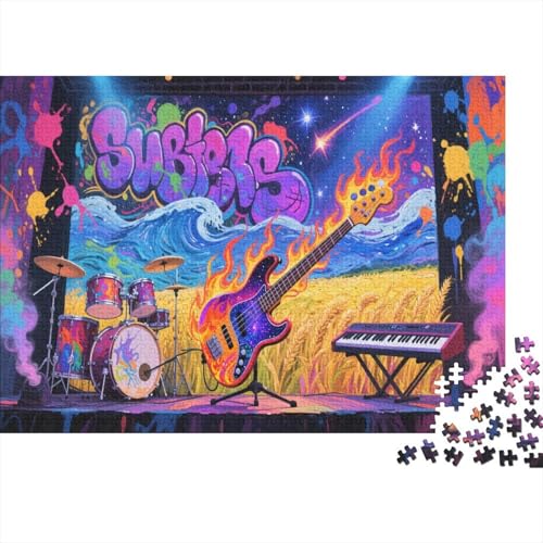 E-Gitarre 1000 Stück Puzzle Puzzle Erwachsene Felsen Instrument Puzzlespiel-Herausforderung Pädagogisches Spiel Herausforderung Wohnungseinrichtung Schöne Geschenkidee 1000pcs (75x50cm) von VGDKAOBM