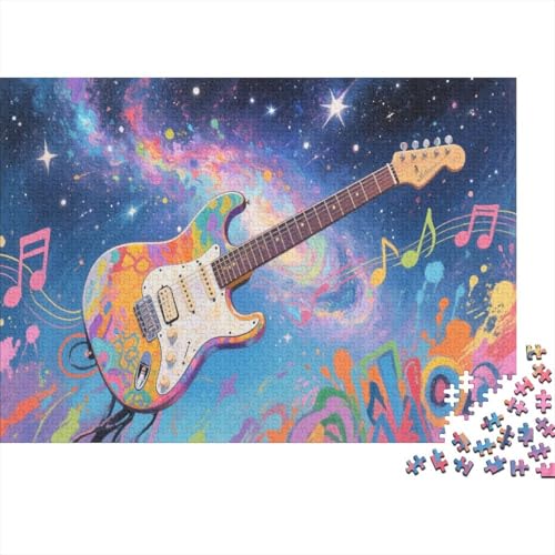 E-Gitarre 1000 Stück Puzzle Puzzles Für Erwachsene Felsen Instrument Pädagogisches Spiel Herausforderung Home DekoRatteion Schöne Geschenkidee 1000pcs (75x50cm) von VGDKAOBM