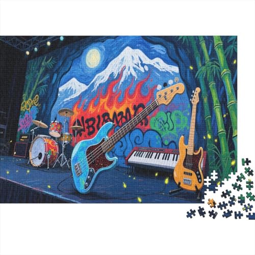 E-Gitarre 1000 Stück Puzzle Puzzles Für Erwachsene Felsen Instrument Pädagogisches Spiel Herausforderung Wohnungseinrichtung Geschenke Für Erwachsene 1000pcs (75x50cm) von VGDKAOBM