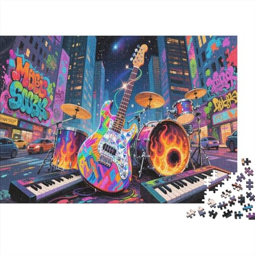 E-Gitarre 1000 Teile Puzzle Puzzle Erwachsene Felsen Instrument Pädagogisches Spiel Herausforderung HeimdekoRatteion Geschenke Geschenke Für Erwachsene 1000pcs (75x50cm) von VGDKAOBM