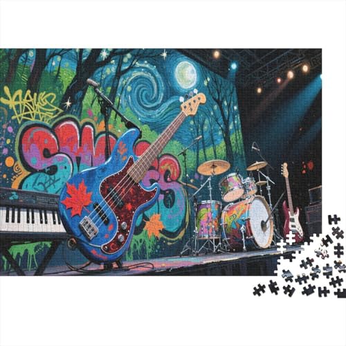 E-Gitarre 1000 Teile Puzzle Puzzle Erwachsene Felsen Instrument Pädagogisches Spiel Herausforderung HeimdekoRatteion Geschenke Schöne Geschenkidee 1000pcs (75x50cm) von VGDKAOBM