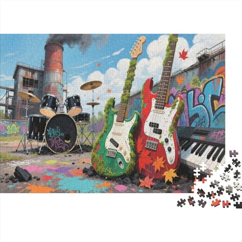 E-Gitarre 1000 Teile Puzzle Puzzle Erwachsene Felsen Instrument Pädagogisches Spiel Herausforderung Home DekoRatteion Schöne Geschenkidee 1000pcs (75x50cm) von VGDKAOBM