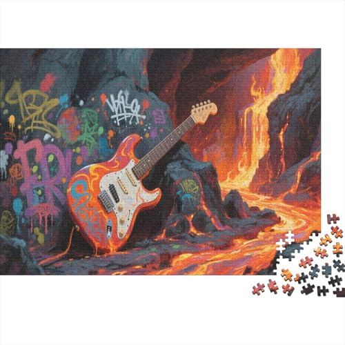 E-Gitarre 1000 Teile Puzzle Puzzle Erwachsene Felsen Instrument Pädagogisches Spiel Herausforderung Wohnungseinrichtung Schöne Geschenkidee 1000pcs (75x50cm) von VGDKAOBM