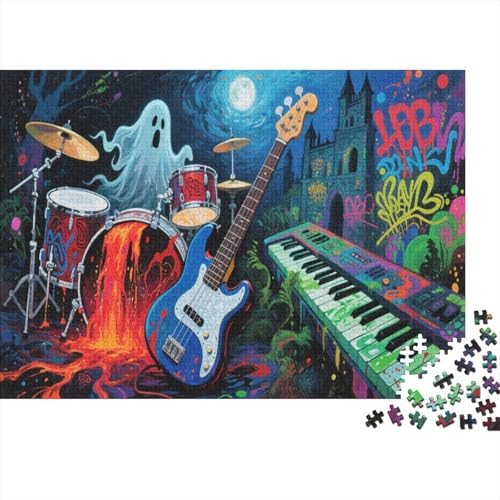 E-Gitarre 1000 Teile Puzzle Puzzles Für Erwachsene Felsen Instrument Pädagogisches Spiel Herausforderung Home DekoRatteion Schöne Geschenkidee 1000pcs (75x50cm) von VGDKAOBM