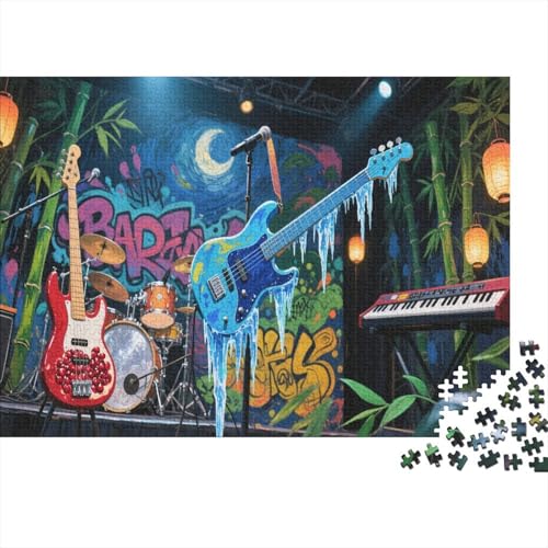 E-Gitarre 1000 Teile Puzzle Puzzles Für Erwachsene Felsen Instrument Pädagogisches Spiel Herausforderung Home DekoRatteion Schöne Geschenkidee 1000pcs (75x50cm) von VGDKAOBM