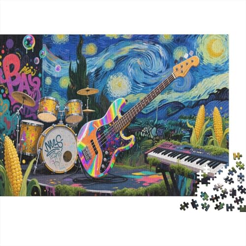 E-Gitarre 1000 Teile Puzzles Puzzle Erwachsene Felsen Instrument Pädagogisches Spiel Herausforderung HeimdekoRatteion Geschenke Geschenke Für Erwachsene 1000pcs (75x50cm) von VGDKAOBM
