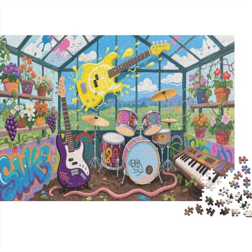 E-Gitarre 1000 Teile Puzzles Puzzle Erwachsene Felsen Instrument Puzzlespiel-Herausforderung Pädagogisches Spiel Herausforderung Home DekoRatteion Geschenke Für Erwachsene 1000pcs (75x50cm) von VGDKAOBM