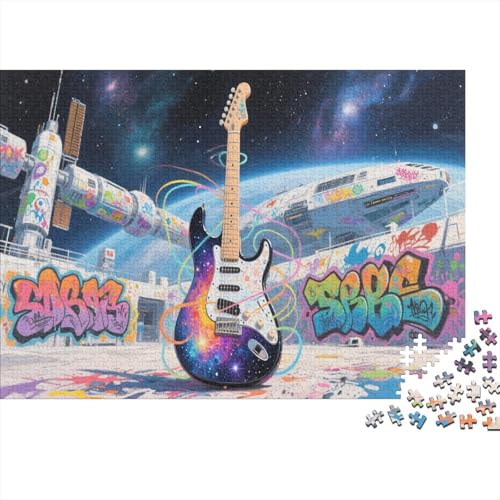 E-Gitarre 1000 Teile Puzzles Puzzles Für Erwachsene Felsen Instrument Pädagogisches Spiel Herausforderung HeimdekoRatteion Geschenke Schöne Geschenkidee 1000pcs (75x50cm) von VGDKAOBM
