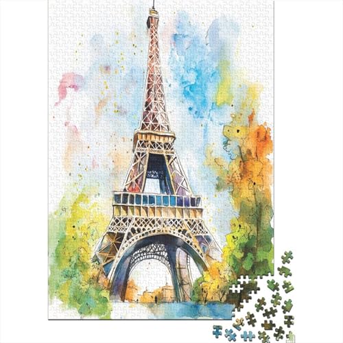 Eiffelturm 1000 Teile Puzzle Puzzle Erwachsene Pädagogisches Spiel Herausforderung Home DekoRatteion Geschenke Für Erwachsene 1000pcs (75x50cm) von VGDKAOBM