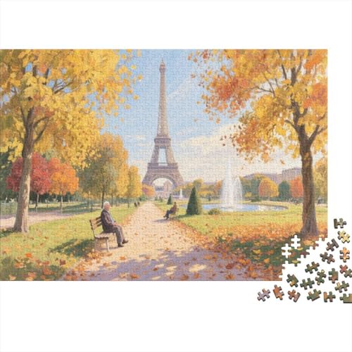 Eiffelturm 1000 Teile Puzzle Puzzle Erwachsene Pariser Turm Puzzlespiel-Herausforderung Pädagogisches Spiel Herausforderung Wohnungseinrichtung Schöne Geschenkidee 1000pcs (75x50cm) von VGDKAOBM