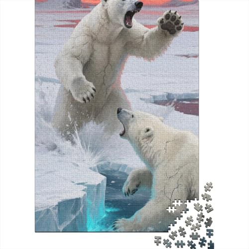 Eisbär 1000 Teile Puzzles Puzzle Erwachsene Pädagogisches Spiel Herausforderung Wohnungseinrichtung Geschenke Für Erwachsene 1000pcs (75x50cm) von VGDKAOBM
