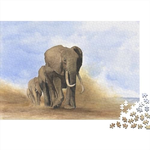 Elefant 1000 Stück Puzzle Puzzle Erwachsene Pädagogisches Spiel Herausforderung Home Dekoration Für Erwachsene Und Kinder Ab 14 Jahren 1000pcs (75x50cm) von VGDKAOBM