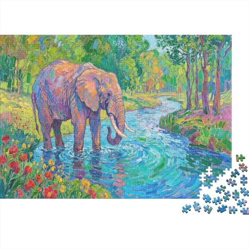 Elefant 1000 Stück Puzzle Puzzles Für Erwachsene Pädagogisches Spiel Herausforderung Wohnungseinrichtung Geschenke Für Erwachsene 1000pcs (75x50cm) von VGDKAOBM