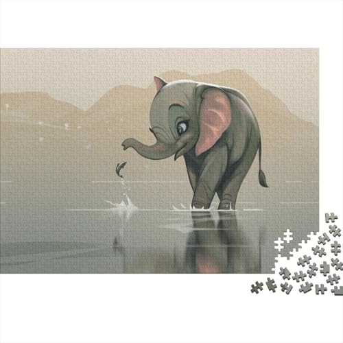 Elefant 1000 Teile Puzzle Puzzle Erwachsene Puzzlespiel-Herausforderung Pädagogisches Spiel Herausforderung Home Dekoration Schöne Geschenkidee 1000pcs (75x50cm) von VGDKAOBM