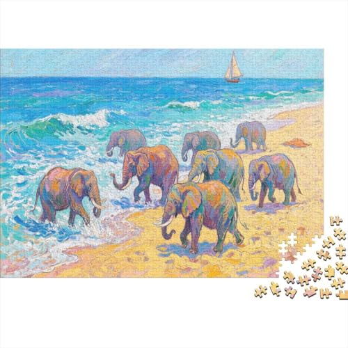 Elefant 1000 Teile Puzzles Puzzles Für Erwachsene Pädagogisches Spiel Herausforderung Wohnungseinrichtung Schöne Geschenkidee 1000pcs (75x50cm) von VGDKAOBM