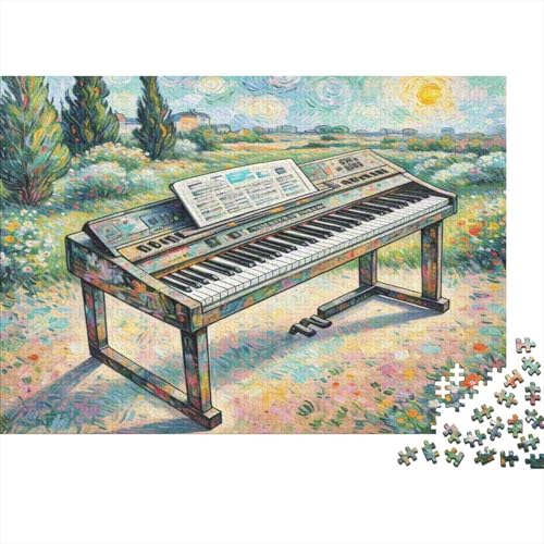Elektronisches Keyboard 1000 Teile Puzzles Puzzles Für Erwachsene Puzzlespiel-Herausforderung Pädagogisches Spiel Herausforderung Wohnungseinrichtung Schöne Geschenkidee 1000pcs (75x50cm) von VGDKAOBM