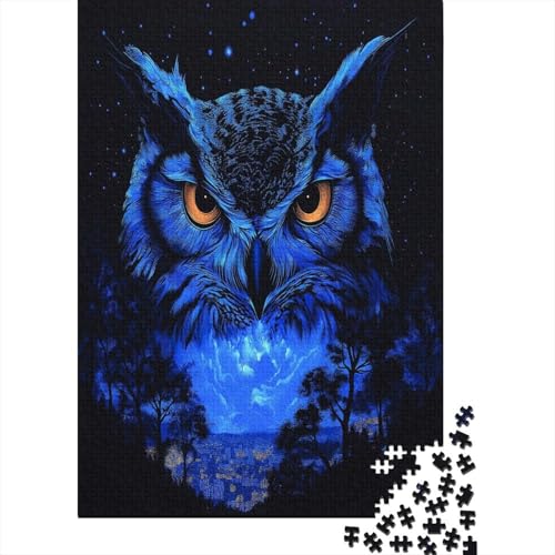Eule 1000 Teile Puzzles Puzzle Erwachsene Puzzlespiel-Herausforderung Pädagogisches Spiel Herausforderung Wohnungseinrichtung Schöne Geschenkidee 1000pcs (75x50cm) von VGDKAOBM