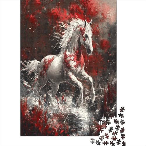 Fine Pferd 1000 Teile Puzzles Puzzles Für Erwachsene Puzzlespiel-Herausforderung Pädagogisches Spiel Herausforderung Home Dekoration Schöne Geschenkidee 1000pcs (75x50cm) von VGDKAOBM