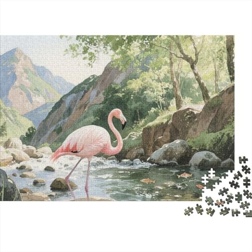 Flamingo 1000 Teile Puzzles Puzzles Für Erwachsene Pädagogisches Spiel Herausforderung Heimdekoration Geschenke Schöne Geschenkidee 1000pcs (75x50cm) von VGDKAOBM