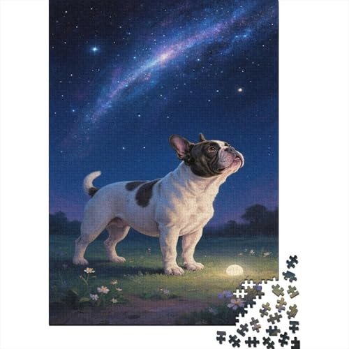 Französische BullHundgege 1000 Stück Puzzle Puzzles Für Erwachsene Hund Pädagogisches Spiel Herausforderung Home Dekoration Geschenke Für Erwachsene 1000pcs (75x50cm) von VGDKAOBM