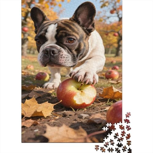 Französische BullHundgege 1000 Teile Puzzles Puzzle Erwachsene Hund Pädagogisches Spiel Herausforderung Heimdekoration Geschenke Schöne Geschenkidee 1000pcs (75x50cm) von VGDKAOBM