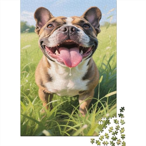 Französische BullHundgege 1000 Teile Puzzles Puzzles Für Erwachsene Hund Pädagogisches Spiel Herausforderung Heimdekoration Geschenke Schöne Geschenkidee 1000pcs (75x50cm) von VGDKAOBM