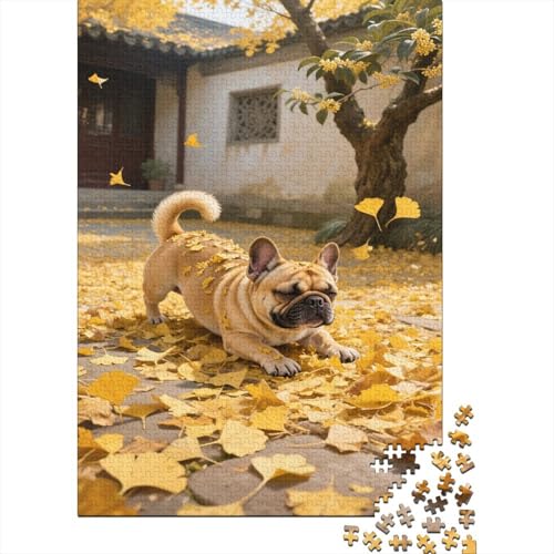 Französische BullHundgege 1000 Teile Puzzles Puzzles Für Erwachsene Hund Puzzlespiel-Herausforderung Pädagogisches Spiel Herausforderung Home Dekoration Schöne Geschenkidee 1000pcs (75x50cm) von VGDKAOBM