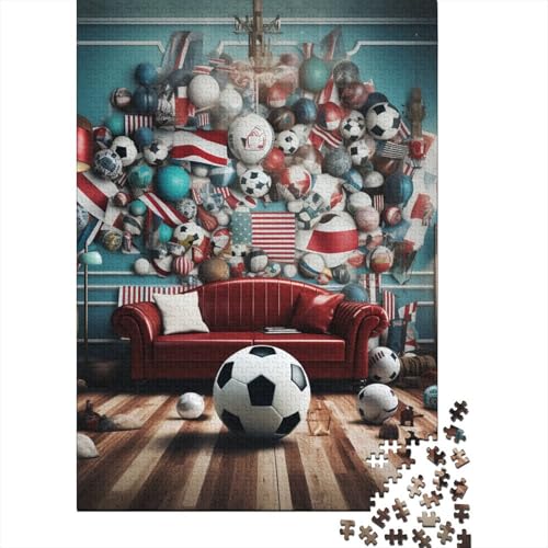 Fußball 1000 Teile Puzzles Puzzle Erwachsene Welt-Flaggen Puzzlespiel-Herausforderung Pädagogisches Spiel Herausforderung Home Dekoration Schöne Geschenkidee 1000pcs (75x50cm) von VGDKAOBM