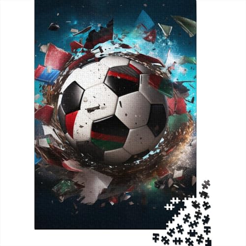 Fußball 1000 Teile Puzzles Puzzles Für Erwachsene Welt-Flaggen Pädagogisches Spiel Herausforderung Heimdekoration Geschenke Schöne Geschenkidee 1000pcs (75x50cm) von VGDKAOBM