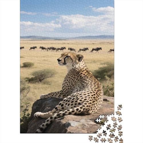Gepard 1000 Stück Puzzle Puzzle Erwachsene Leopard Pädagogisches Spiel Herausforderung HeimdekoRatteion Geschenke Geschenke Für Erwachsene 1000pcs (75x50cm) von VGDKAOBM