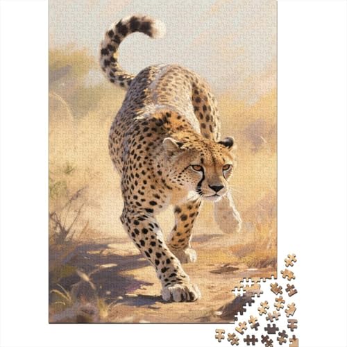Gepard 1000 Stück Puzzle Puzzle Erwachsene Leopard Pädagogisches Spiel Herausforderung Wohnungseinrichtung Geschenke Für Erwachsene 1000pcs (75x50cm) von VGDKAOBM