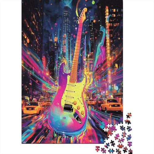 Gitarre 1000 Stück Puzzle Puzzle Erwachsene Puzzlespiel-Herausforderung Pädagogisches Spiel Herausforderung Wohnungseinrichtung Schöne Geschenkidee 1000pcs (75x50cm) von VGDKAOBM