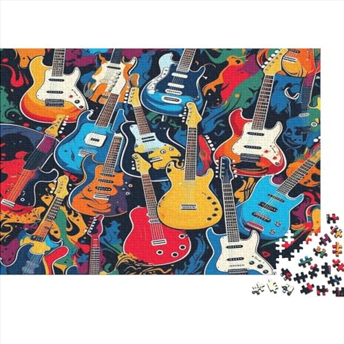 Gitarre 1000 Stück Puzzle Puzzle Erwachsene Puzzlespiel-Herausforderung Pädagogisches Spiel Herausforderung Wohnungseinrichtung Schöne Geschenkidee 1000pcs (75x50cm) von VGDKAOBM