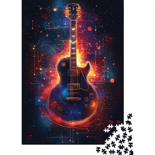 Gitarre 1000 Teile Puzzle Puzzle Erwachsene Pädagogisches Spiel Herausforderung Home Dekoration Schöne Geschenkidee 1000pcs (75x50cm) von VGDKAOBM