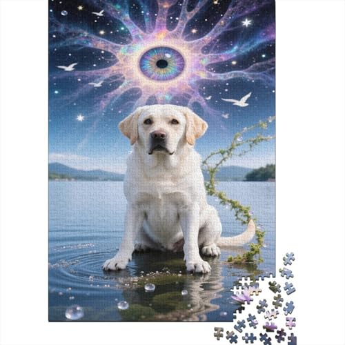 Golden Retriever 1000 Stück Puzzle Puzzles Für Erwachsene Pädagogisches Spiel Herausforderung Home Dekoration Geschenke Für Erwachsene 1000pcs (75x50cm) von VGDKAOBM