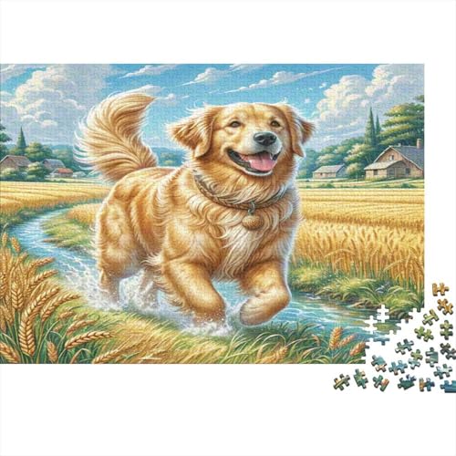 Golden Retriever 1000 Teile Puzzle Puzzles Für Erwachsene Pädagogisches Spiel Herausforderung Home Dekoration Geschenke Für Erwachsene 1000pcs (75x50cm) von VGDKAOBM