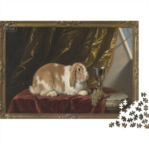 Hängeohrkaninchen 1000 Teile Puzzles Puzzle Erwachsene Pädagogisches Spiel Herausforderung Home Dekoration Schöne Geschenkidee 1000pcs (75x50cm) von VGDKAOBM