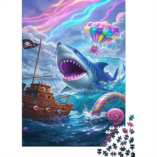 Hai 1000 Teile Puzzle Puzzle Erwachsene Pädagogisches Spiel Herausforderung Wohnungseinrichtung Geschenke Für Erwachsene 1000pcs (75x50cm) von VGDKAOBM