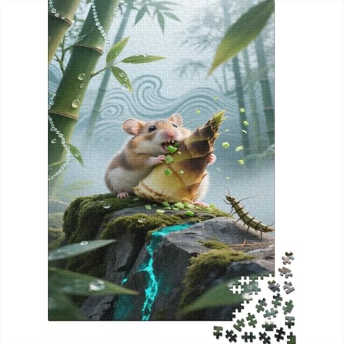 Hamster 1000 Stück Puzzle Puzzles Für Erwachsene Puzzlespiel-Herausforderung Pädagogisches Spiel Herausforderung Home Dekoration Schöne Geschenkidee 1000pcs (75x50cm) von VGDKAOBM