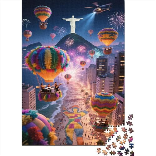 Heißluftballon 1000 Stück Puzzle Puzzle Erwachsene Pädagogisches Spiel Herausforderung Home Dekoration Für Erwachsene Und Kinder Ab 14 Jahren 1000pcs (75x50cm) von VGDKAOBM