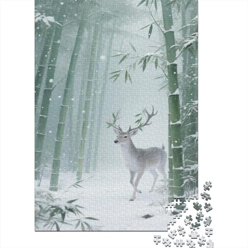 Hirsche 1000 Teile Puzzle Puzzles Für Erwachsene Elch Pädagogisches Spiel Herausforderung Wohnungseinrichtung Schöne Geschenkidee 1000pcs (75x50cm) von VGDKAOBM