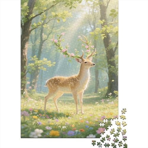 Hirsche 1000 Teile Puzzles Puzzle Erwachsene Elch Pädagogisches Spiel Herausforderung Wohnungseinrichtung Schöne Geschenkidee 1000pcs (75x50cm) von VGDKAOBM