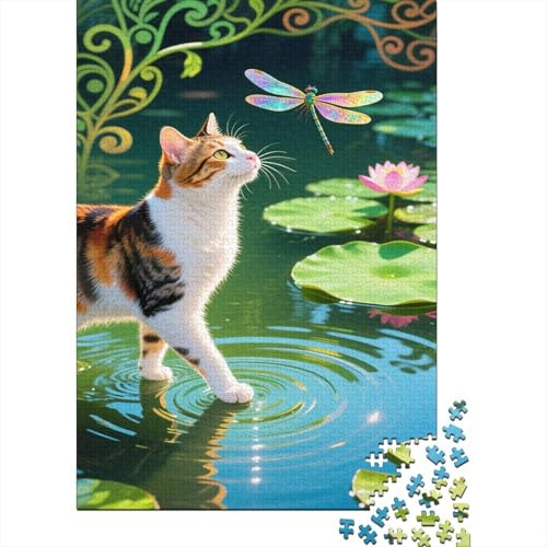 Katze 1000 Teile Puzzles Puzzle Erwachsene Katze Pädagogisches Spiel Herausforderung Wohnungseinrichtung Schöne Geschenkidee 1000pcs (75x50cm) von VGDKAOBM