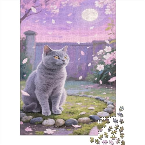Katze 1000 Teile Puzzles Puzzle Erwachsene Katze Puzzlespiel-Herausforderung Pädagogisches Spiel Herausforderung Wohnungseinrichtung Schöne Geschenkidee 1000pcs (75x50cm) von VGDKAOBM