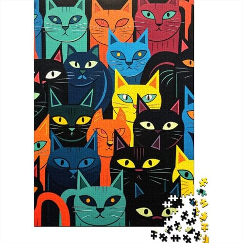 Katzes 1000 Stück Puzzle Puzzle Erwachsene Fashion Katze Pädagogisches Spiel Herausforderung Heimdekoration Geschenke Geschenke Für Erwachsene 1000pcs (75x50cm) von VGDKAOBM